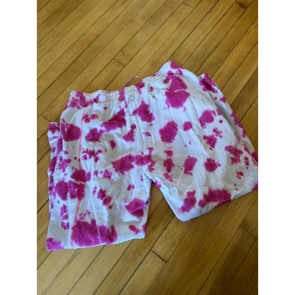 Nike women's sportswear fleece tie dye pink joggers‎